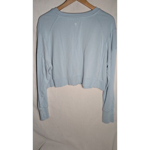 Sweaty Betty Womens After Class Cropped Sweatshirt Sz XL 12 Blue Athleisure - Picture 5 of 7